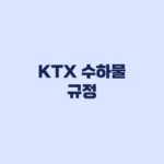 KTX 수하물 규정 캐리어 크기보다 먼저 봐야 할 반입 기준
