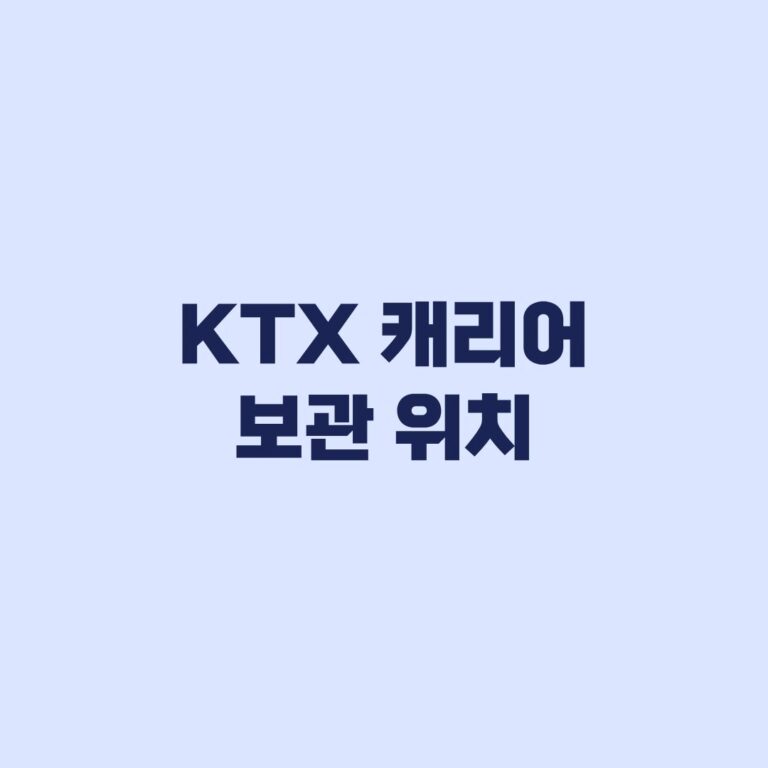 KTX 캐리어 보관 위치 큰 짐 둘 곳이 열차마다 다른 이유