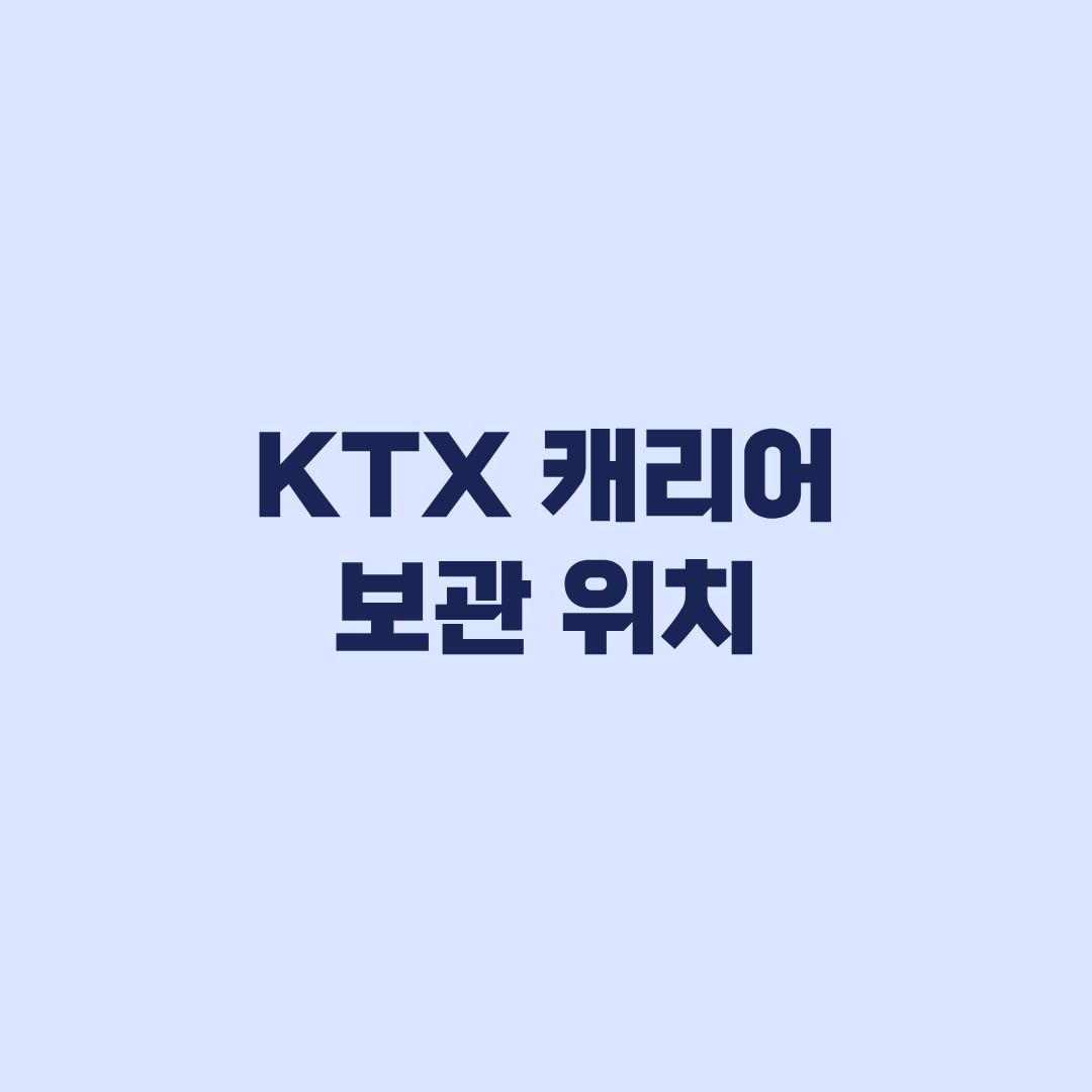 KTX 캐리어 보관 위치 큰 짐 둘 곳이 열차마다 다른 이유