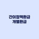 간이정액환급 대상과 개별환급 차이 8억원 기준·선택 방법