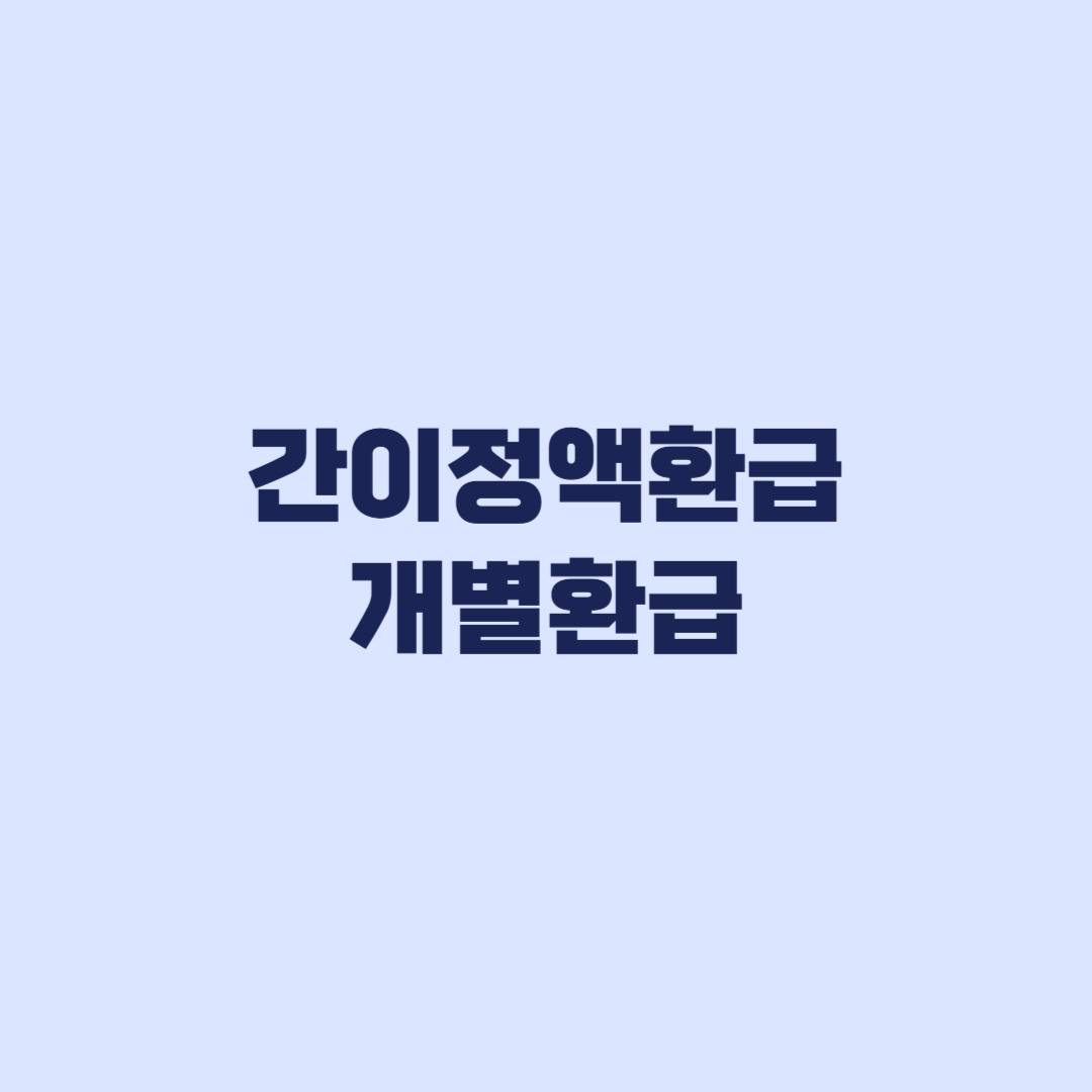 간이정액환급 대상과 개별환급 차이 8억원 기준·선택 방법