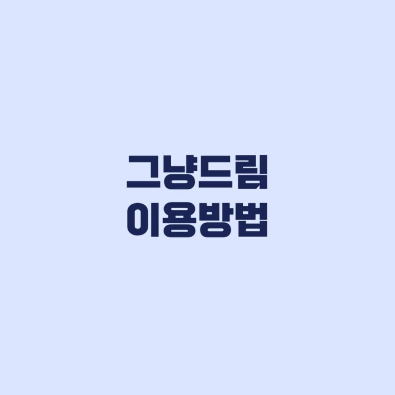그냥드림 이용방법 소득증빙 없이 처음 이용하는 절차