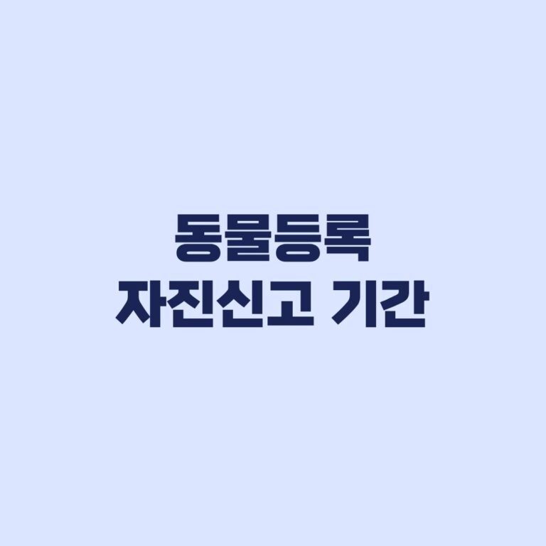 동물등록 자진신고 기간, 10월 31일까지 신규·변경신고 확인