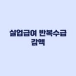 실업급여 반복수급 감액 현재 시행 여부와 적용 기준