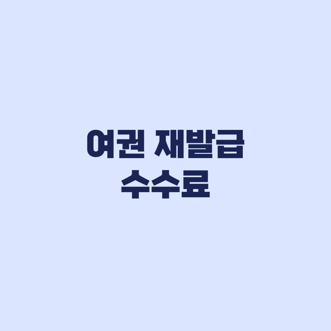 여권 재발급 수수료 2026 면수 연령별 비용 확인