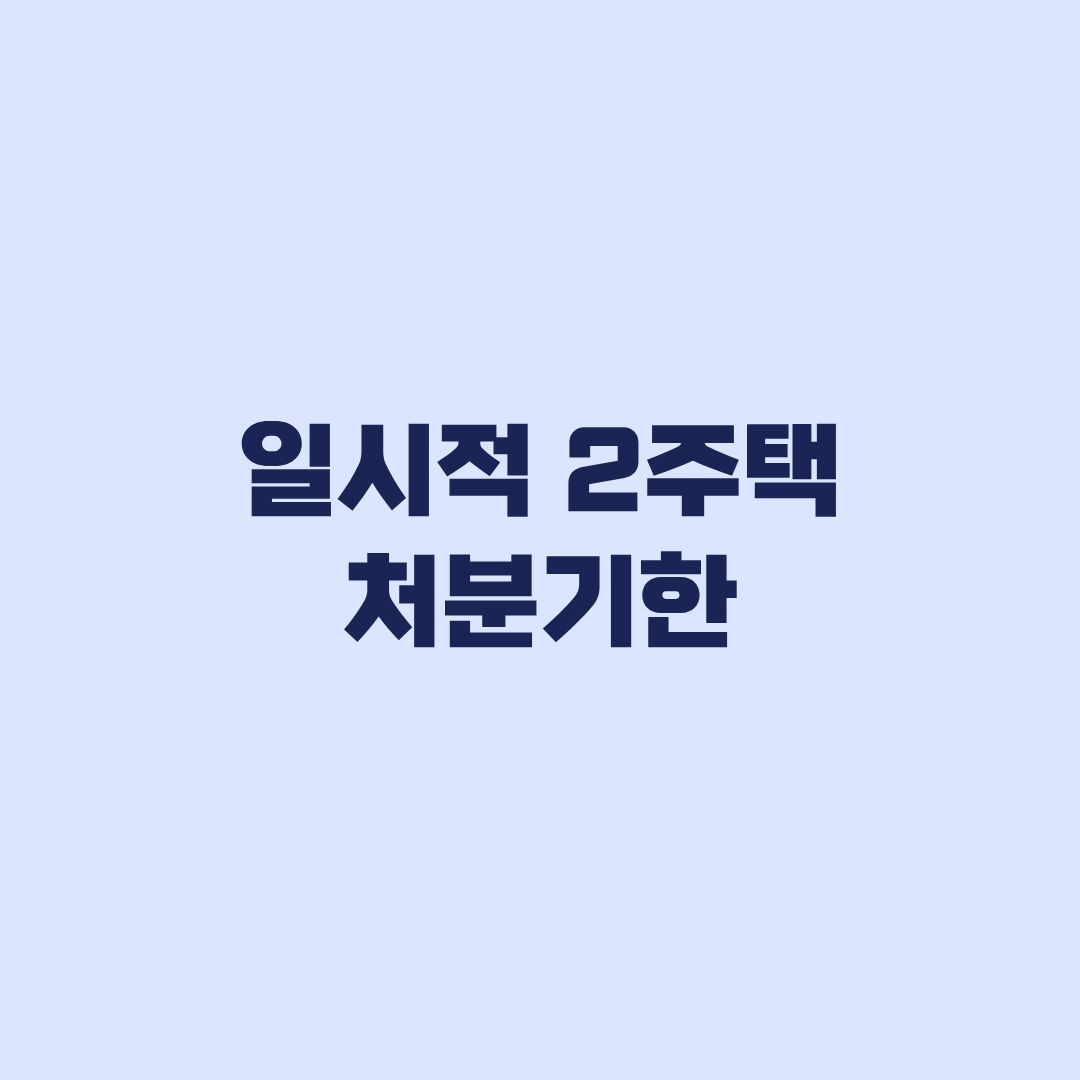 일시적 2주택 처분기한 2년 조정대상지역 적용기준