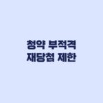 청약 부적격 재당첨 제한 지역별 기간과 재청약 시점