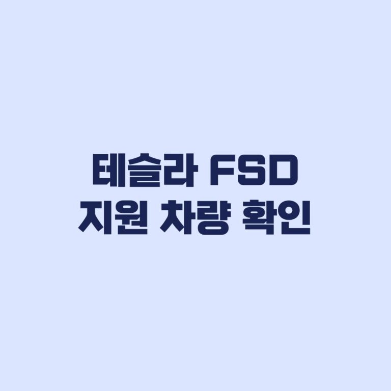 테슬라 FSD 지원 차량 확인 내 차가 되는지 보는 기준