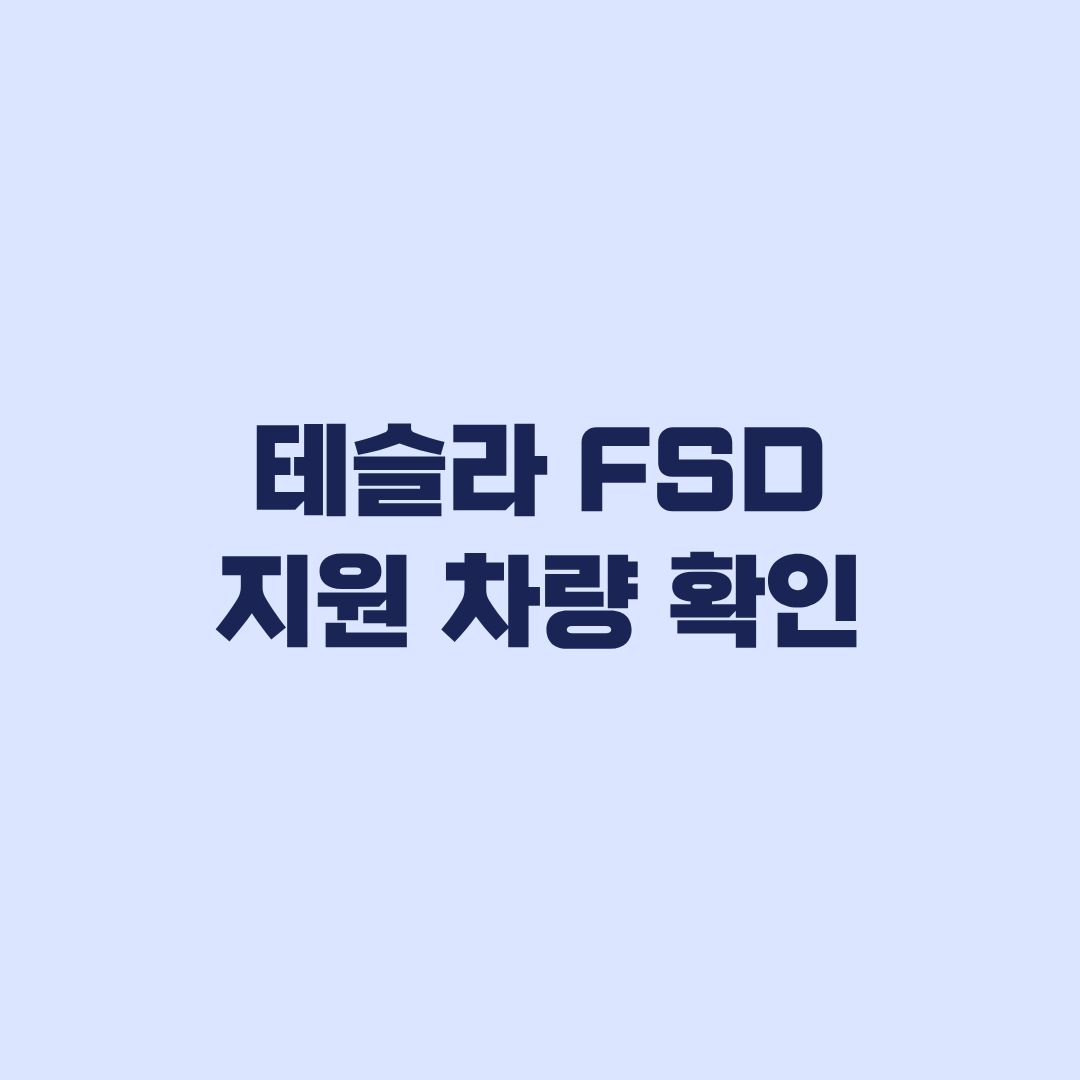 테슬라 FSD 지원 차량 확인 내 차가 되는지 보는 기준
