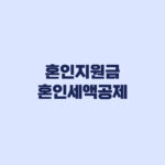 혼인지원금 혼인세액공제 50만원 혜택 방식 차이