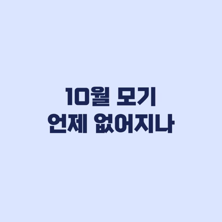 10월 모기 언제 없어지나 활동 줄어드는 시기와 방충 기준
