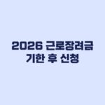2026 근로장려금 기한 후 신청 12월 1일 마감과 신청방법