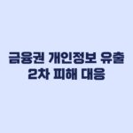금융권 개인정보 유출 2차 피해 대응 상황별 행동순서