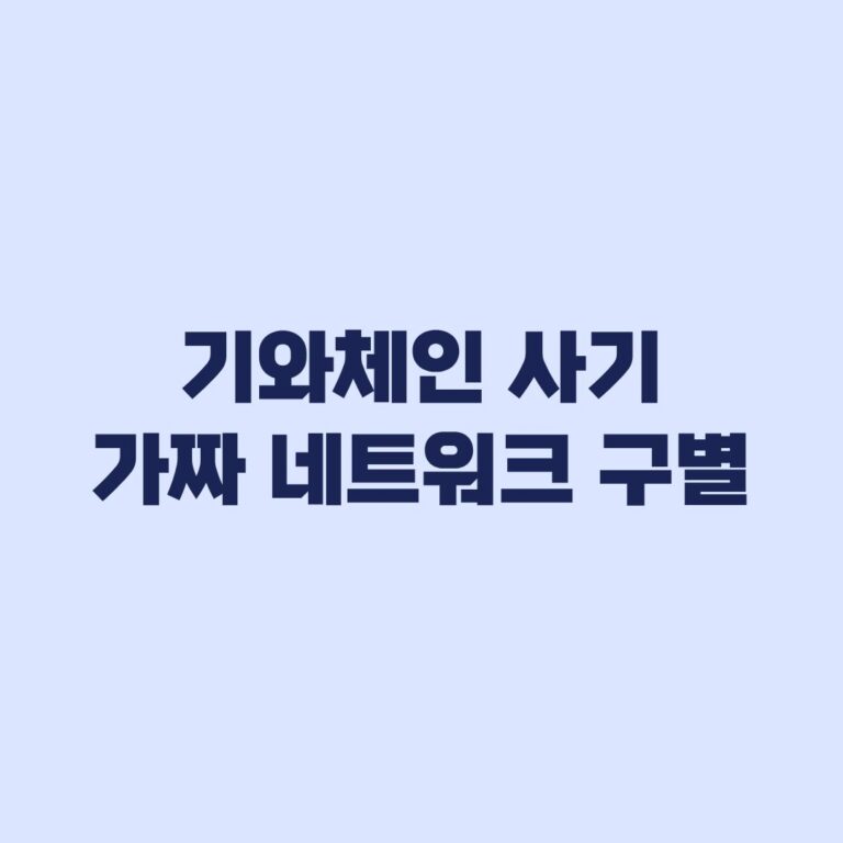 기와체인 사기 가짜 네트워크 구별과 송금 전 확인 사항