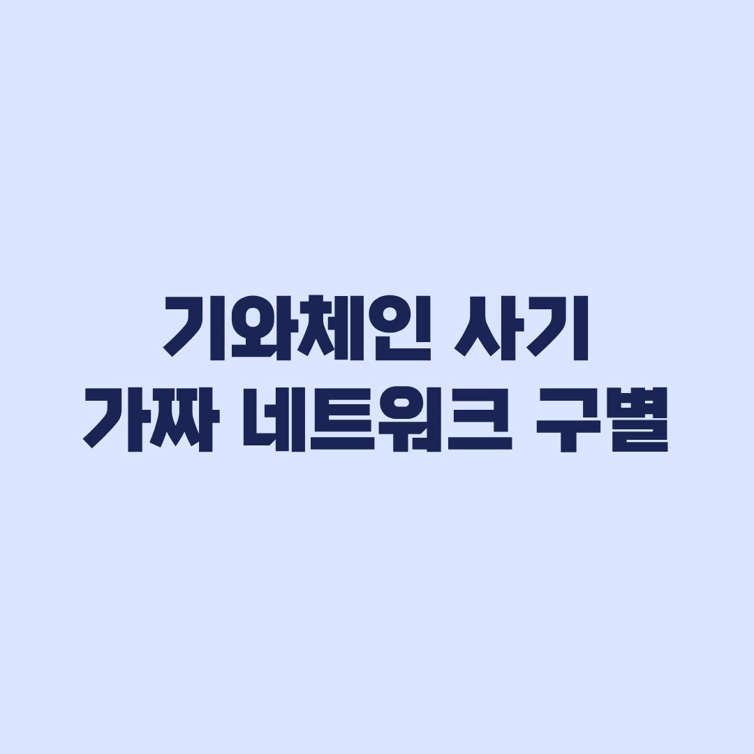 기와체인 사기 가짜 네트워크 구별과 송금 전 확인 사항