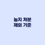 농지 처분 제외 기준, 현행 면제와 특별조치법 추진의 차이