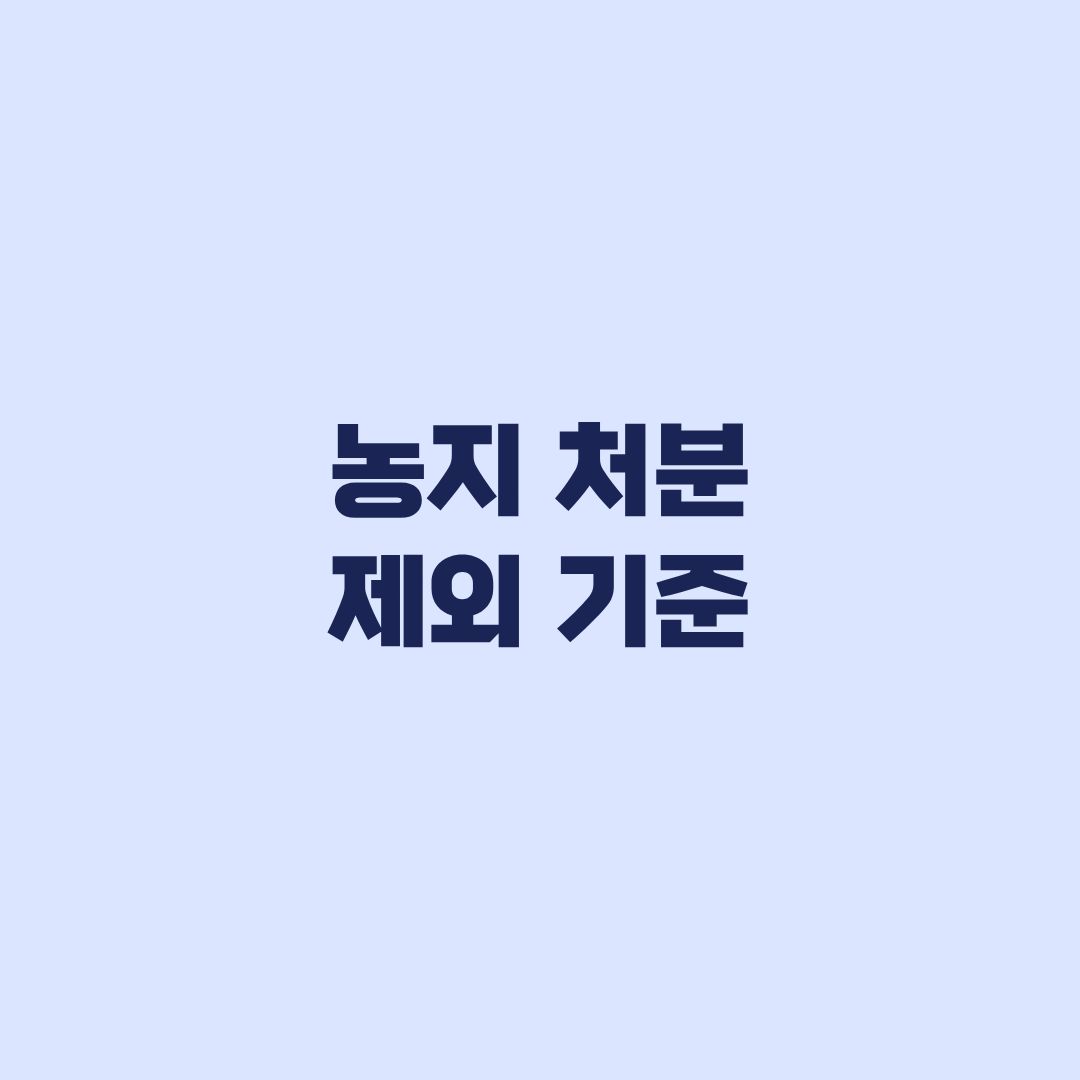 농지 처분 제외 기준, 현행 면제와 특별조치법 추진의 차이
