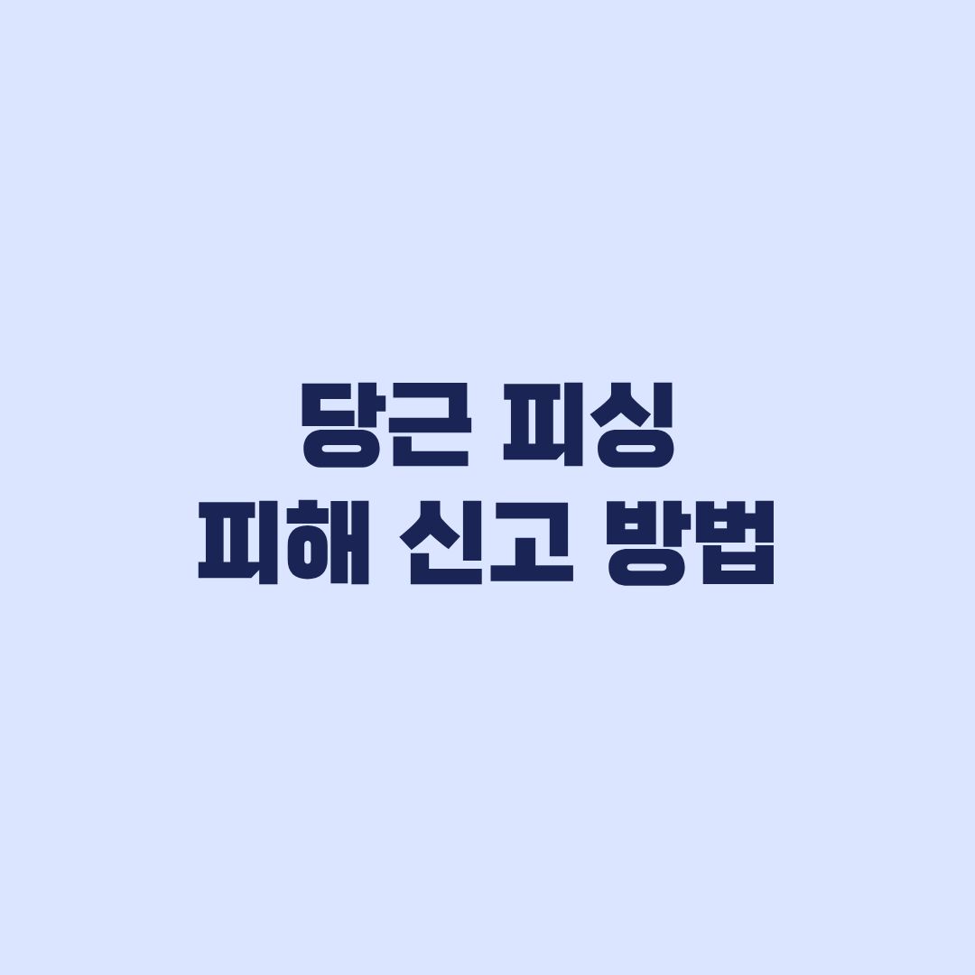 당근 피싱 피해 신고 방법 지급정지와 경찰 신고 순서