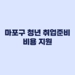 마포구 청년 취업준비 비용 지원 신청 최대 10만원 받는 기준