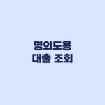 명의도용 대출 조회 내 명의 모르는 대출 확인 방법