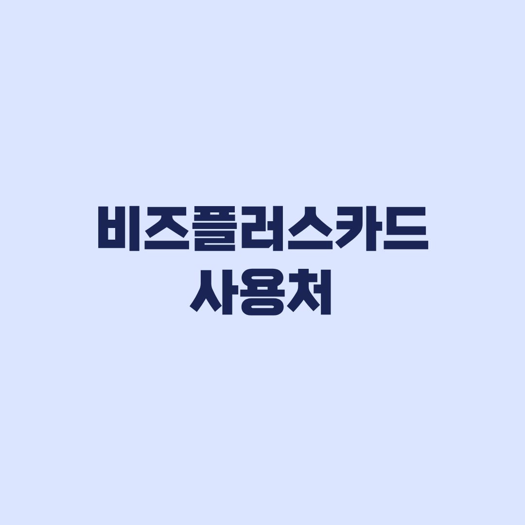비즈플러스카드 사용처 업종코드와 결제 제한 확인