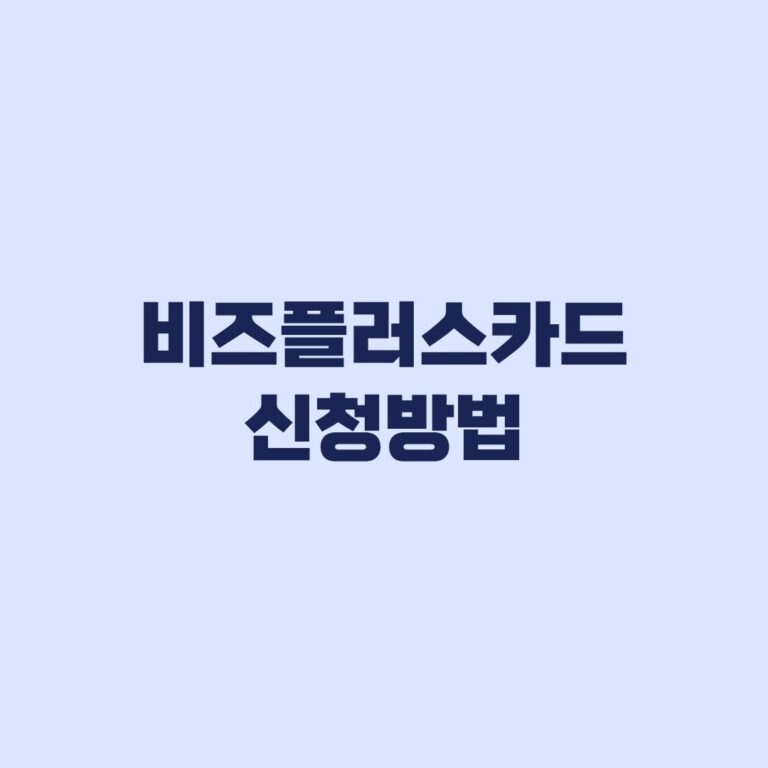 비즈플러스카드 신청방법 개인 법인 서류와 기한