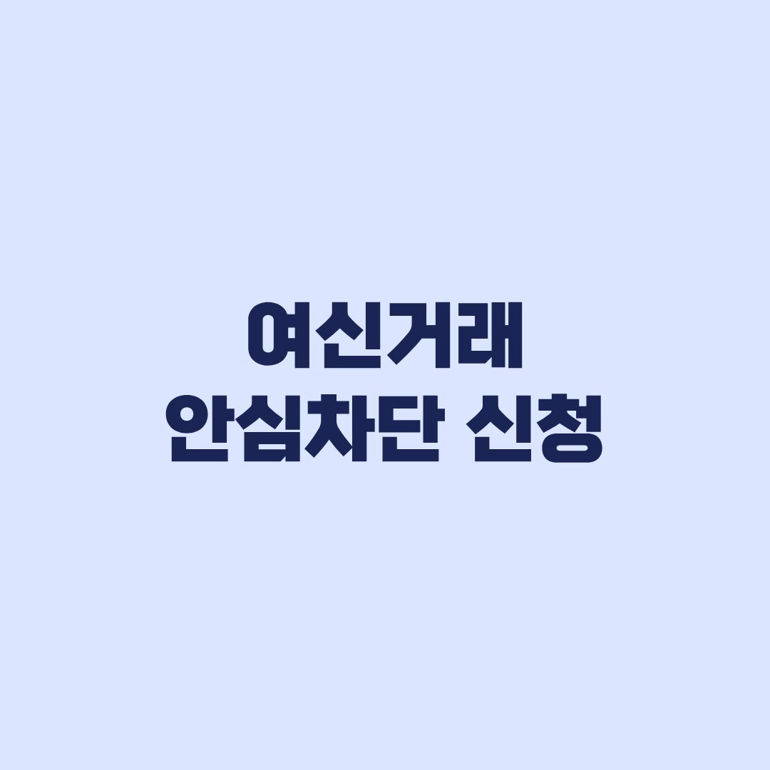 여신거래 안심차단 신청 전에 볼 차단범위와 카드발급 선택