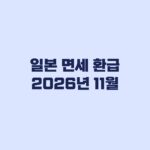 일본 면세 환급 2026년 11월 변경사항과 구매 조건