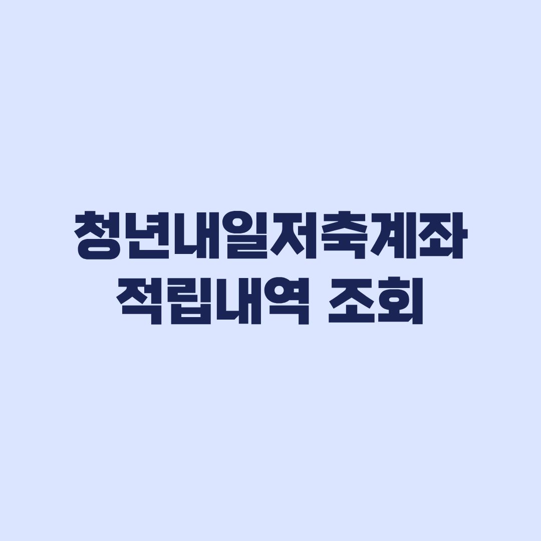 청년내일저축계좌 적립내역 조회와 월별 지원금 누락 확인