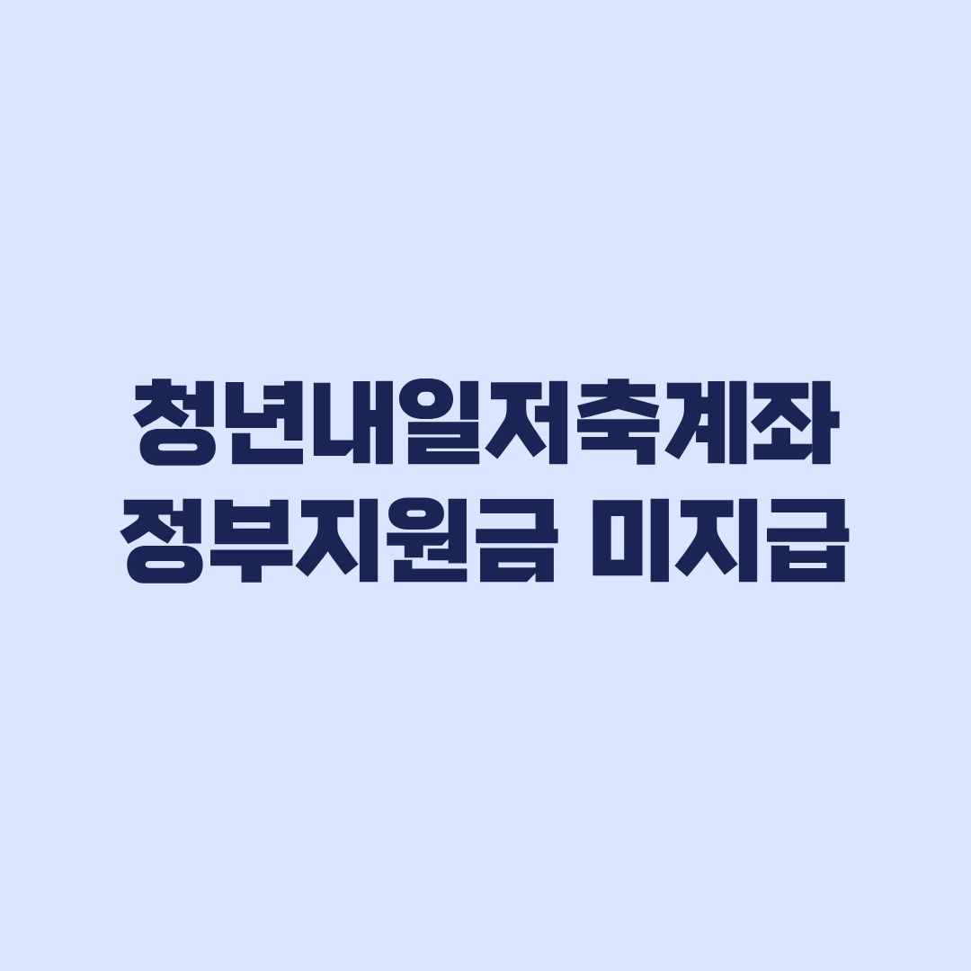 청년내일저축계좌 정부지원금 미지급 원인과 해결 순서